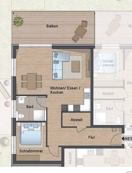 Wohnquartier Bachstraße, am alten Markt Obersontheim Eigentumswohnung 78,27 Wfl. mit schönem Balkon - Obersontheim