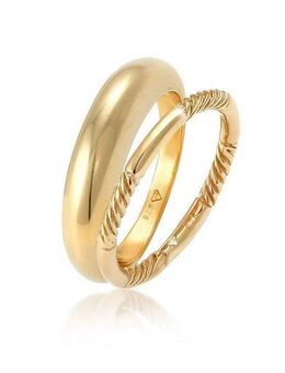 Elli Ring-Set Bandring Gedreht Basic Set (2 tlg) 925 Silber