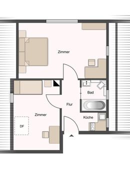 Kapitalanlage! Charmante 2-Zimmer-Dachgeschosswohnung mit Stellplatz in Weissach im Tal - Weissach (Tal)