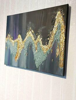 Abstrakt Acryl Gemälde strukturiert 3D Blattgold - Bremen