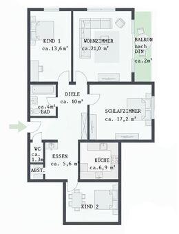 nur als Kapitalanlage: schöne 4 Zi. Wohnung mit hellem Wannenbad und Balkon - Grevenbroich