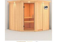 Karibu Sauna Jarla, BxTxH: 210 x 210 x 202 cm, 68 mm, (Set) 9-kW-Bio-Ofen mit externer Steuerung