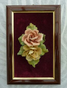 Porzellanbild Capodimonte Rosenbild Bild Made in Italy - Wesseling