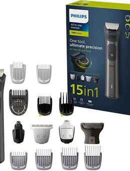 Philips Multifunktionstrimmer Series 7000 MG7940/15, All-in-One Trimmer, 15-in-1 für Gesicht, Körper und Kopfhaare