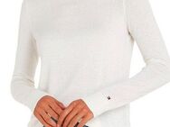 Tommy Hilfiger Strickpullover CO JERSEY STITCH V-NK SWEATER mit Tommy Hilfiger Logo-Flag
