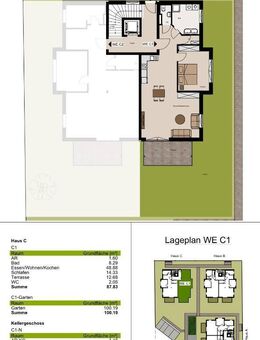 Sonnige 2-Zi.-Neubau-Gartenwohnung in bevorzugter, ruhiger Lage - Haus C, WHG 1 - Traunreut