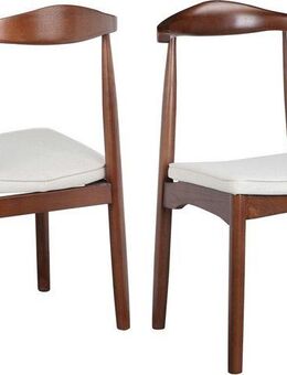 LeGer Home by Lena Gercke Esszimmerstuhl Rianne, TOPSELLER!, OTTOs Choice (Set, 2 St), Gestellrahmen aus massivem Eschenholz, Sitzfläche mit Webstoffkissen