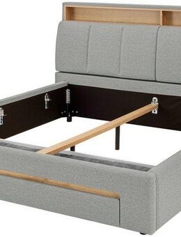INOSIGN Polsterbett CiTY/GiRON, gepolstertes Stauraumbett, mit LED Beleuchtung, Bettkasten mit Hundebett oder als Stauraum, klappbare Kopfteile