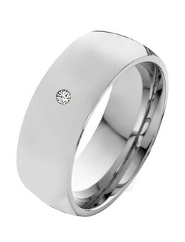 Damenring Edelstahl DE094 mit Zirkonia/Diamant - Aholming