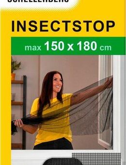 SCHELLENBERG Fliegengitter-Gewebe Insektenschutz und Mückenschutz für Fenster ohne bohren, (Set, 1-St), inkl. Befestigungsband, 150 x 180 cm, anthrazit und weiß