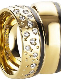 Edelstahlringe bicolor gold Akzent AB3200-AB3201 - Aholming