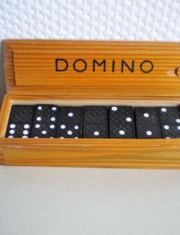 Domino-Spiel in Holzkiste,Alt - Linnich