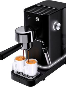 WMF Espressomaschine Lumero Deep Black, kompakt, dezente LED-Beleuchtung, 15 bar, 1350 Watt, Milchschaumdüse