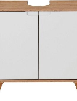 welltime Waschbeckenunterschrank Lund Badunterschrank für wandhängende Waschbecken WC Unterschrank Badezimmerschrank WBU Breite 65cm mit Siphonausschnitt Badschrank