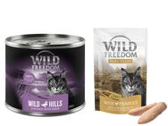 Wild Freedom Kombi-Paket: Adult Nassfutter + Filet Snacks - 24 x 200 g Wild Hills: Ente & Huhn + 3 x 100 g Hühnerfilet