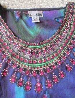 Aquarell Blumen Blüten Strass Kristalle Strand Überwurf Poncho Tunika Step In Style One Size lila violett purple pink bunt - Riedlingen