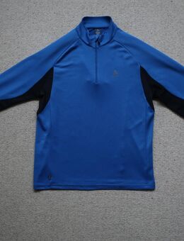 Odlo Mid Layer Langarmshirt blau schwarz mit Halbreissverschluss Größe L - Niddatal