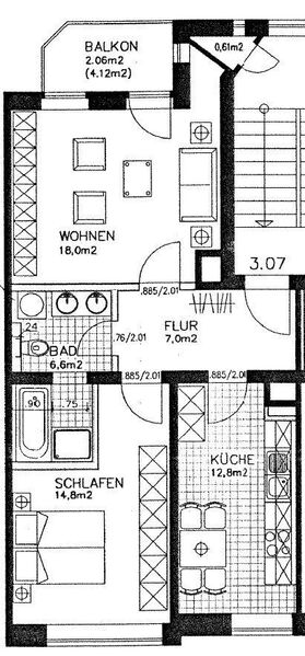 Vermietete 2-Zimmerwohnung mit Balkon in Stötteritz direkt vom Eigentümer!