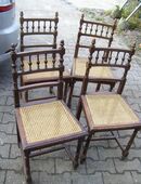 Stühle antik, 4er Set.,,,,,,,,,,,,,,, das Geflecht ist bei allen okay,...Schöne alte Stühle, das Geflecht ist bei allen okay, zum herrichten.  Abholer, 48291. in 48291