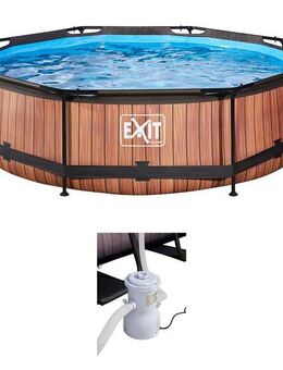 EXIT Framepool inkl. Kartuschen-Filterpumpe (Set, 3-tlg), ØxH: 305 x 76 cm