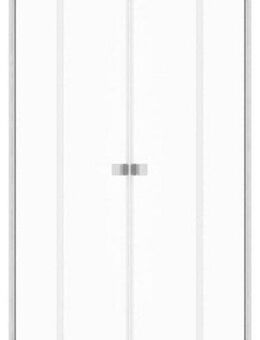 Marwell Eckdusche Glasdusche Flexi 90x90x190 cm, 4-tlg., mit hochwertigen Aluminiumprofilen in silber-matt oder weiß, Variable Breite 77 cm bis 90 cm, Duschkabine mit Eckeinstieg