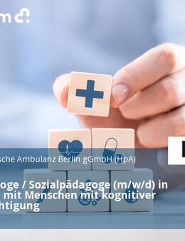 Heilpädagoge / Sozialpädagoge (m/w/d) in der Arbeit mit Menschen mit kognitiver Beeinträchtigung - Berlin