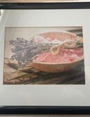 Lavendel-Bild unter Glas mit Passepartout in 44536