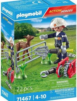 Playmobil® Feuerwehr-Tierrettung (71467), Action Heroes Konstruktions-Spielset, (22 St), Made in Europe