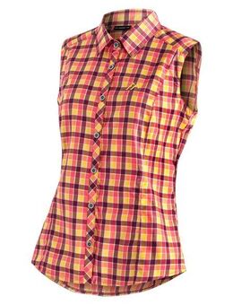Maier Sports Funktionsbluse Paloma Karierte, ärmellose Bluse für Wandern, Reisen und Freizeit