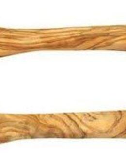 Olivenholz-erleben Salatbesteck Mittel aus naturbelassenem Olivenholz (Set, 2-tlg., Gabel, Löffel), Länge 30 cm, Naturprodukt, geschmacksneutral