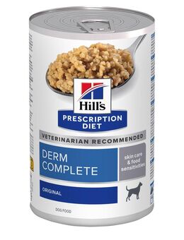 24 + 12 gratis! 36 Dosen Hill's Prescription Diet - Derm Complete (36 x 370 g)