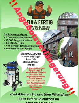 Dachrinnenreinigung bis 12 Meter Höhe - Duisburg