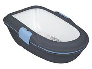 Trixie Katzentoilette Berto - dunkelgrau / pastellblau / granit