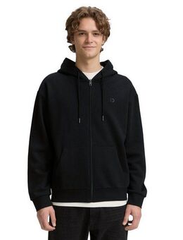 TOM TAILOR Denim Kapuzensweatjacke mit Logostickerei