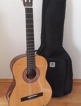 Konzertgitarre Calista CLX 44, Instrumententasche für Gitarre, RockStand Ständer RS 20801 B und Cherry Music Clip Tuner CT-304 - Garbsen