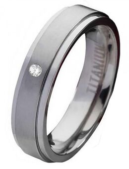 Damenring Titanring DT040 mit Stein und gratis Gravur - Aholming