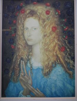 Christina , Farblithografie , Ernst Fuchs - Görlitz
