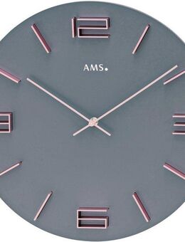 AMS Wanduhr W9590 (Quarzuhr,Holz,Wohnzimmer,Esszimmer,Küche,Arbeitszimmer,Büro,Flur)