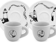BIALETTI Espressotasse Carosello, Porzellan, mit dem unverwechselbaren Bialetti-Männchen, 8-teilig, je 80 ml