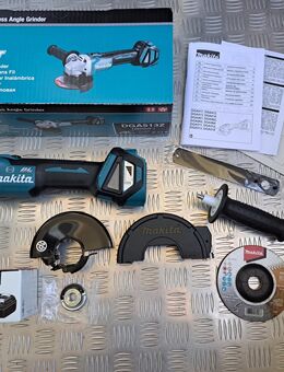 Makita DGA513 + Akku 1850B LED + Klick Vollschutzhaube + M14 Schnellspanner - neu unbenutzt - Erfurt