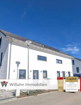 Neubau: Doppelhaushälfte mit 5 Zimmern, Garten, Garage, Wärmepumpe und Fußbodenheizung! - Borna