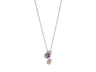 CELESTA Kette mit Anhänger 925 Silber Amethyst + Rosenquarz