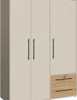 FORTE Drehtürenschrank Mokkaris, OTTOs Choice, TOPSELLER! 3 oder 4 Türen, zeitloses Design (B/H/T ca. 145x200x59cm oder 206x200x59cm) Schubladen + schwarze Stangengriffe, Made in Europe, viel Stauraum