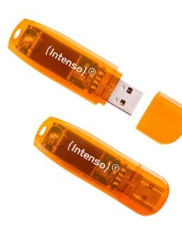 Intenso USB Flash Drive 2.0 64 GB Rainbow Line Doppelpack USB-Stick (USB 2.0, Lesegeschwindigkeit 28,00 MB/s)