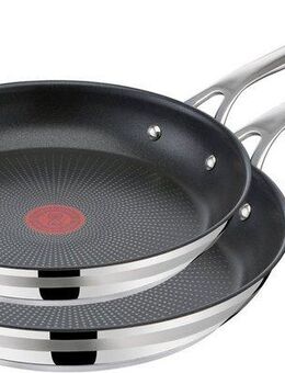 Tefal Pfannen-Set Jamie Oliver Cook Smart, Edelstahl (Set, 2-tlg., Pfannen 24/28 cm), Antihaftversiegelung, Induktion, Thermo-Signal, spülmaschinenfest