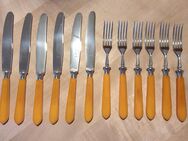 6 Gabeln und 6 Messer Solingen rostfrei, Bakelit, Nachlass - Eisenberg (Bayern)