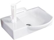 FACKELMANN Waschbecken SBC, Badmöbel Waschbecken aus Keramik, Becken rechts, Breite 45cm, für WC