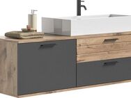 INOSIGN Waschtisch-Set Riga, Breite 140 cm, inkl. Aufsatzwaschbecken, 2 Schubkästen, 1 Tür, (Set, 1-St), Hängeschrank, Unterschrank, Badmöbel, Badschrank, Schrank, Bad