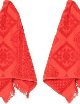 PAD Gästehandtuch Harlem, Frottee (Set, 2-St), Made in Europe, Uni Farben, mit Ornamenten, mit Fransen