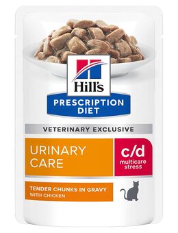24 + 12 gratis! 36 x 85 g Hill’s Prescription Diet - c/d Multicare Stress Urinary Care mit Huhn